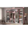 Szafa 3-drzwiowa z lustrem Aston III 250 cm, wymiary 250 x 215 x 58 cm