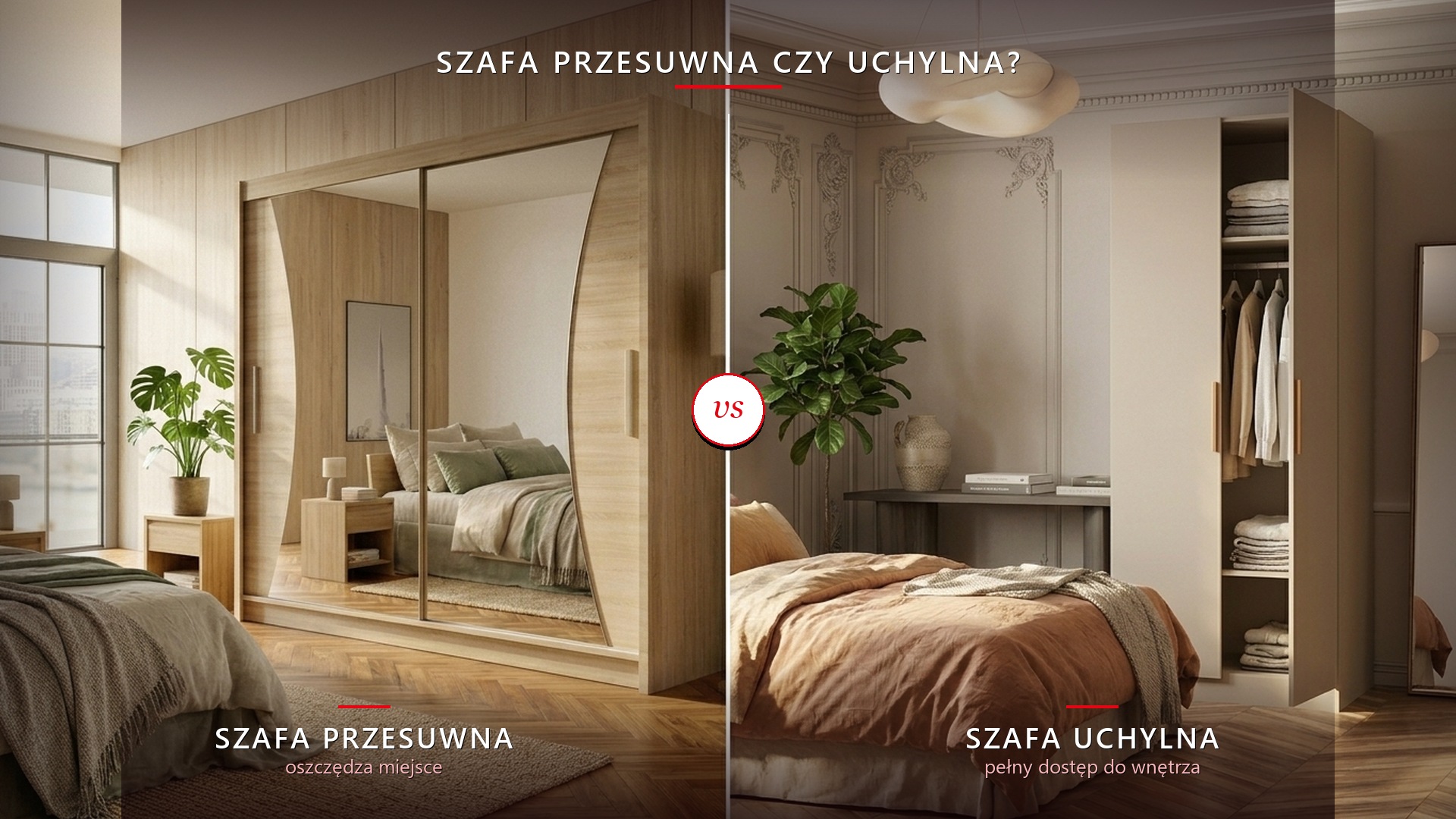 Porównanie szafy przesuwnej i uchylnej